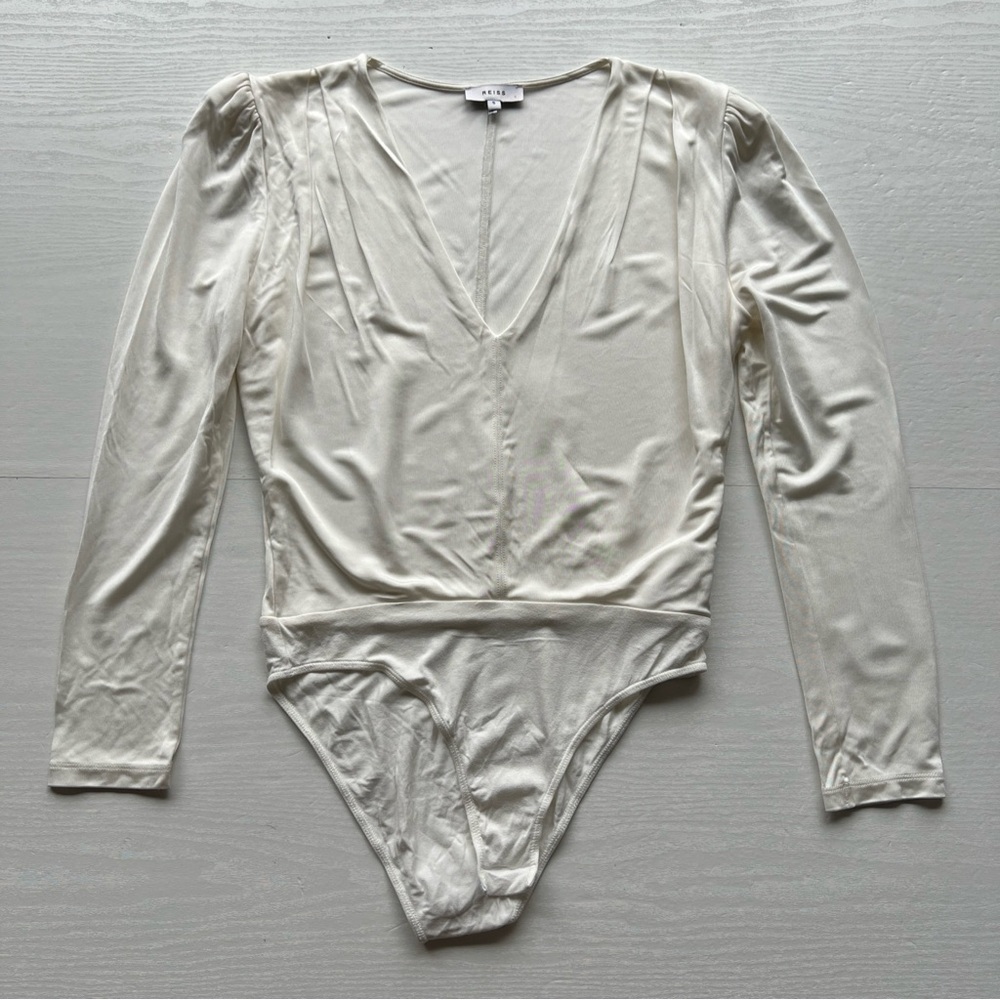 REISS Valeria Long Sleeved‎ Plunge Bodysuit